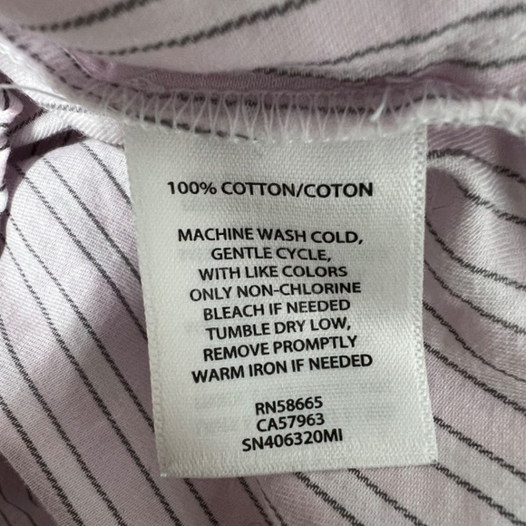 Something Navy Women's Button Down Striped Pink Short Sleeve Shirt Size Small - Picture 9 of 10